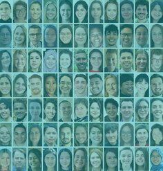 A grid of headshots of 77 of the 2021 LAF Olmsted Scholars
