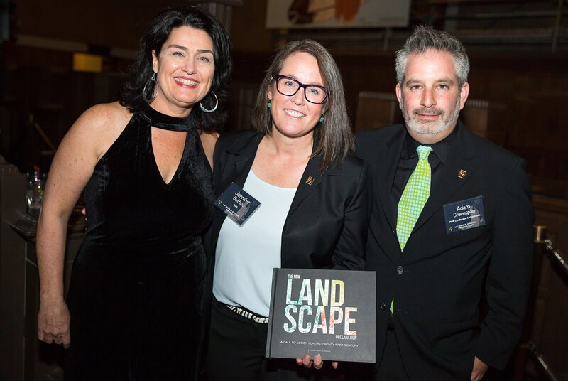 LAF CEO Barbara Deutsch with outgoing President Jennifer Guthrie and incoming President Adam Greenspan