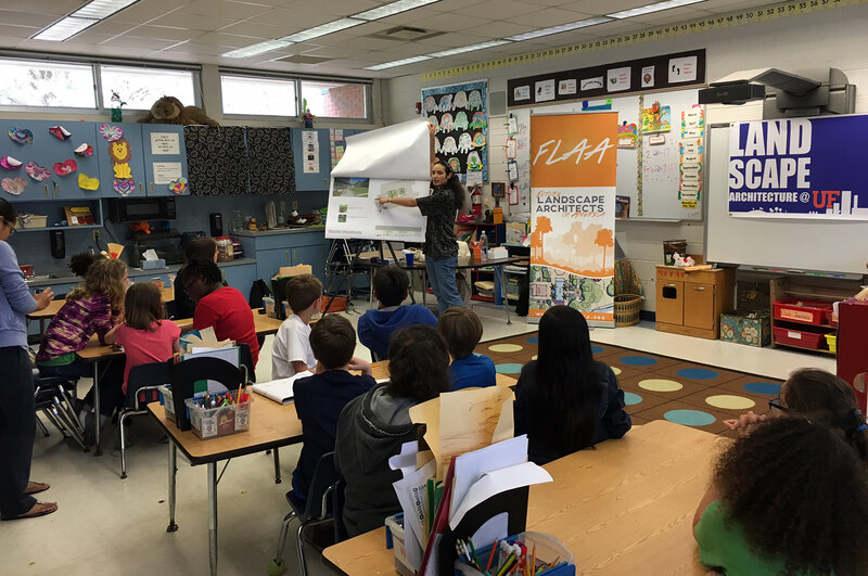 Nathania teaches elementary students about landscape architecture