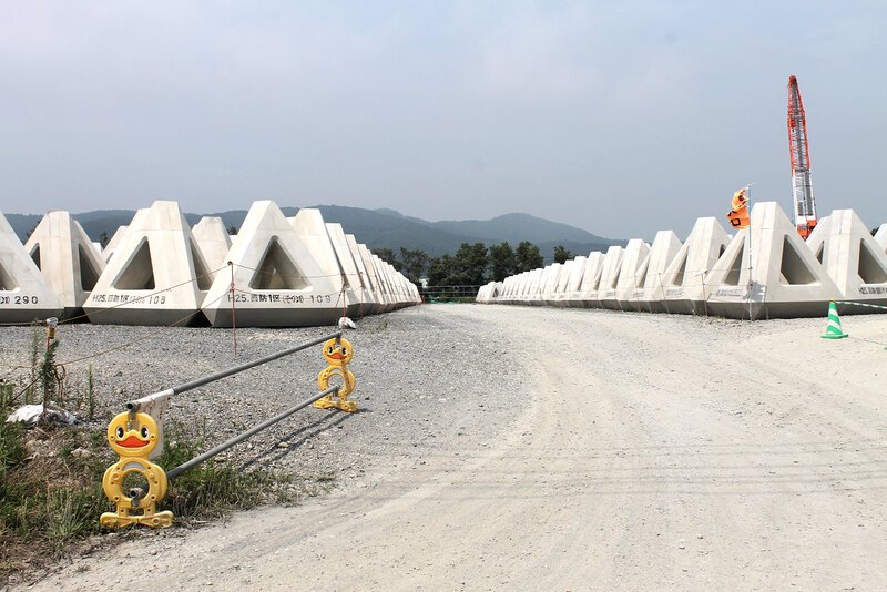 Coastal infrastructure in Ishinomaki, Japan