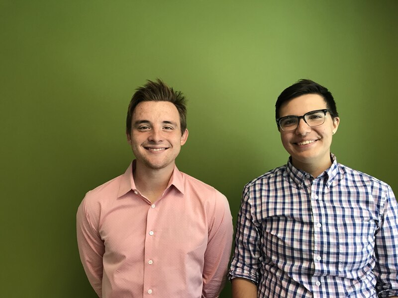 A portrait of LAF employees Devin McCue and Rory Doehring