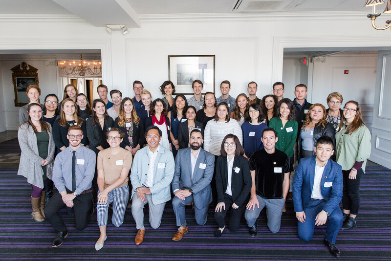 40 of the landscape architects recognized at 2018 Olmsted Scholars pose for a group photo in Philadelphia