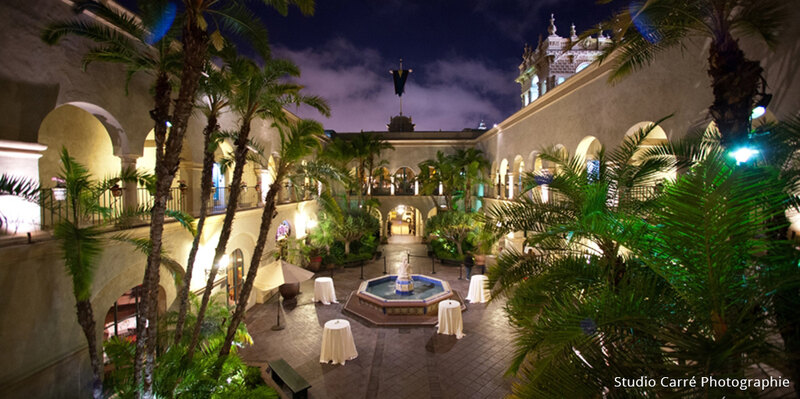 Courtyard of The Prado at night