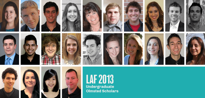 The undergraduate 2013 LAF Olmsted Scholars