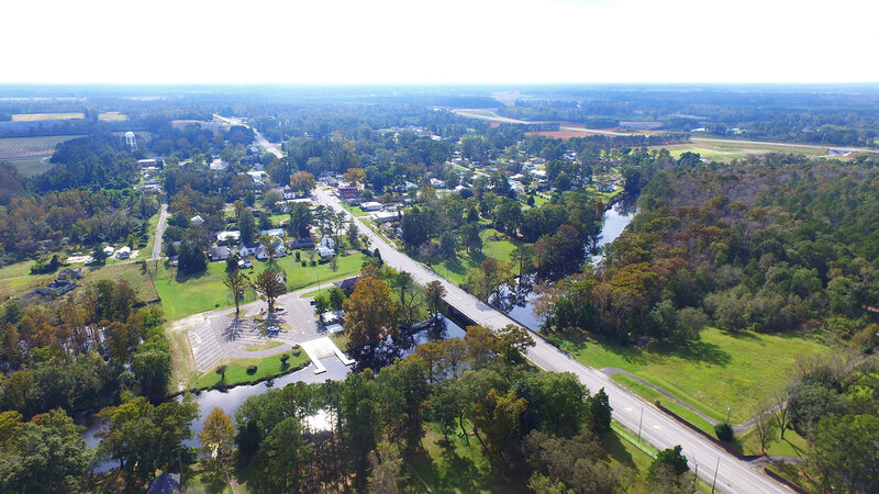 Aerial image of Princeville, NC a rural community