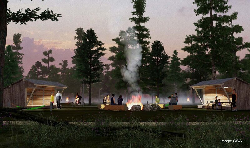 A rendering of a pile burn that serves as a recreational opportunity
