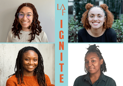 A grid of four headshots of the first LAF Ignite recipients