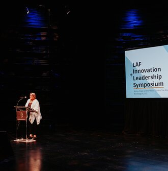 LAF President Stephanie Rolley opens the 2019 LAF Innovation + Leadership Symposium