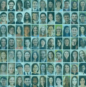 A grid of headshots of 77 of the 2022 LAF Olmsted Scholars