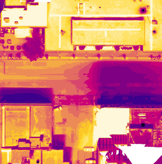 An urban heat island is shown.