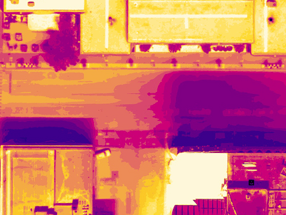 Thermal imagery of an urban heat island is shown. 