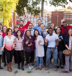 A diverse group of people who participated in Mithun's Resilient by Design Bay Area Challenge project