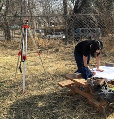 Catherine works on site prep