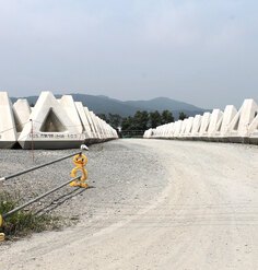 Coastal infrastructure in Ishinomaki, Japan