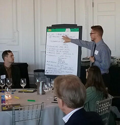 2018 LAF Olmsted Scholar Dominic Mack records main points during the leadership conversation