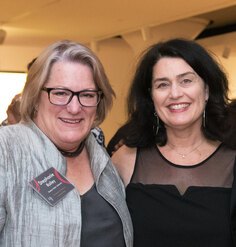 Stephanie Rolley, President of LAF, poses with Barbara Deutsch, CEO of LAF