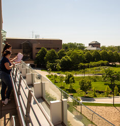 Two research observe and record site use on the University of Michigan North Campus