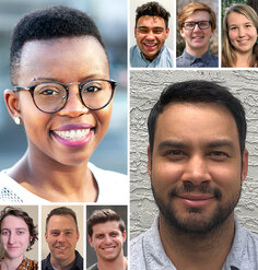 Headshots of the 2 LAF Olmsted Scholar winners and 6 Finalists