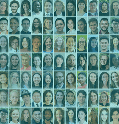 A grid of headshots of 77 of the 2022 LAF Olmsted Scholars