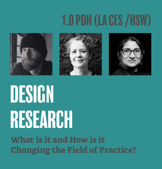 TEXT: "1.0 LA CES CEU (HSW)/ Design Research: What is it and How is it Changing the Field of Practice?"