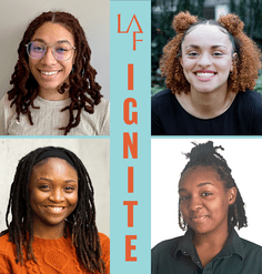 A grid of four headshots of the first LAF Ignite recipients