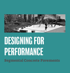 Children play in a fountain on a graphic reading Designing for Performance.