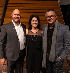 Michael Grove, Barbara Deutsch, and Roberto Rovira at the 2023 LAF Annual Benefit