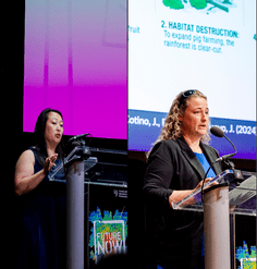 collage image of two presenters